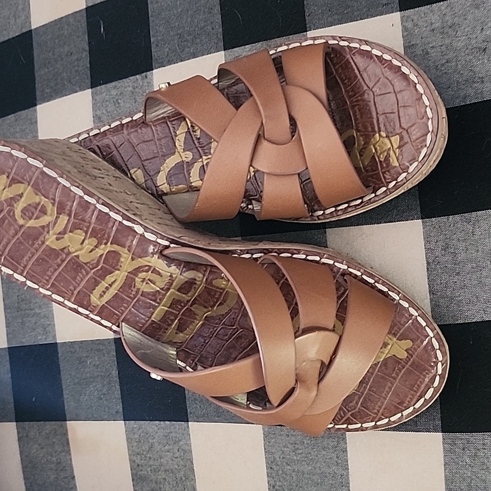 Sam Edelman leather and cork platform sandals